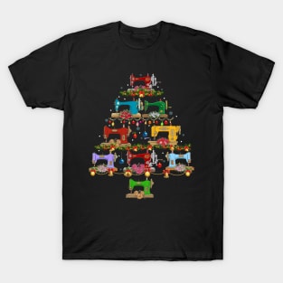 Sewing Machine Christmas Tree Quilting T-Shirt